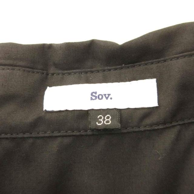 【中古】ソブ sov. ダブスタ バックプリーツブロードシャツワンピース ノースリーブ マキシ丈 黒 38 レディース_4