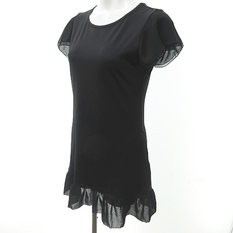 中古 エストネーション ビス Estnation Bis チュニックワンピース 半袖 フリル 黒 0512 Nvw レディースの通販はau Pay マーケット ブランド古着のベクトル