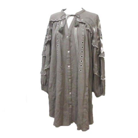 中古 未使用品 スナイデル Snidel ワンピース 刺繍 ひざ丈 長袖 ペチコート付き カーキ F コットン X レディースの通販はau Pay マーケット ブランド古着のベクトル