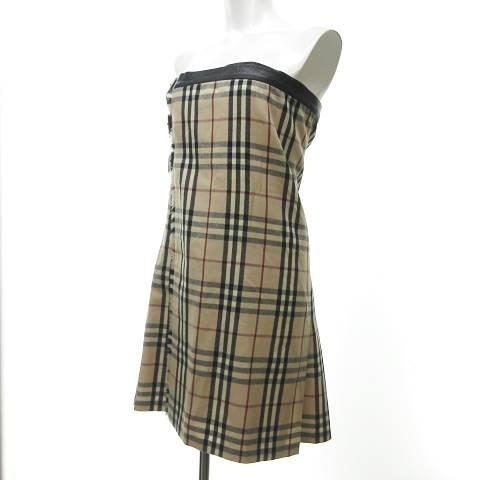 中古 バーバリー Burberry ノバチェック ベアトップ ワンピース ラップ巻き ベージュ イタリア製 Uk10 L位 の通販はau Pay マーケット ブランド古着のベクトル