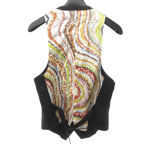中古 ポールスミス ブラック レーベル Paul Smith Black Label 美品 ベスト ジレ ダブル バック 総柄 ウール 黒 42の通販はau Pay マーケット ブランド古着のベクトル