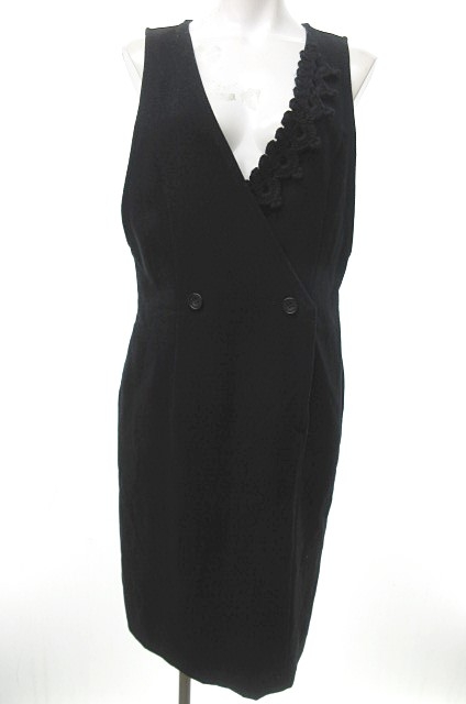 中古 ワイズ Y S ワンピース ノースリーブ 膝丈 レース編み ウール 黒 0425 レディースの通販はau Pay マーケット ブランド古着のベクトル