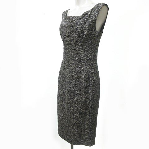 中古 イヴサンローラン Yves Saint Laurent 美品 ワンピース ドレス ノースリーブ 膝丈 タイト シルク 総柄 白 黒 38 0518 Fsの通販はau Pay マーケット ブランド古着のベクトル