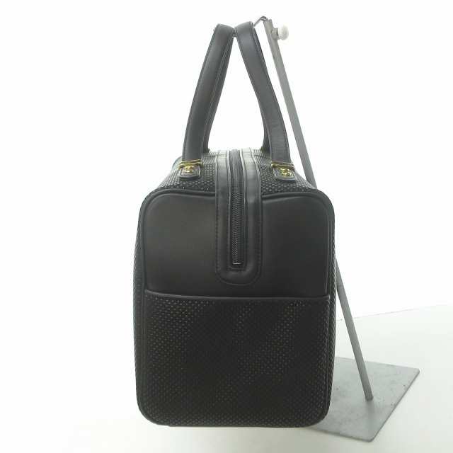 ひし型 印傳屋 INDEN‐YA INDENYA 美品 ボストンバッグ 鹿革 漆 黒 ...