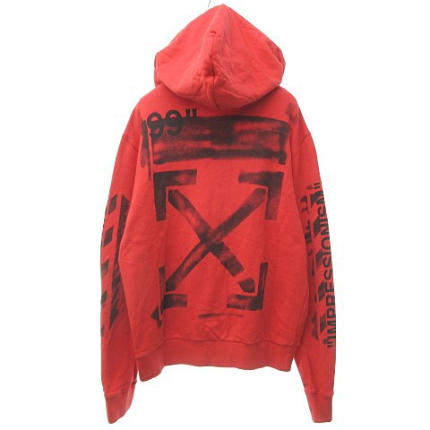 中古】オフホワイト OFF WHITE 19SS Diag Stencil Zip Up Hoodie