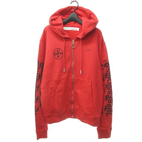 中古】オフホワイト OFF WHITE 19SS Diag Stencil Zip Up Hoodie パーカー ジップアップ アローロゴ レッド  Lの通販はau PAY マーケット - ブランド古着のベクトル | au PAY マーケット－通販サイト