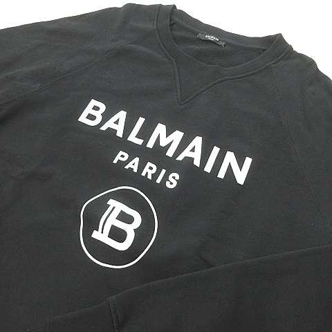 バルマン BALMAIN ロゴ プリント トレーナー スウェット ブラック XL