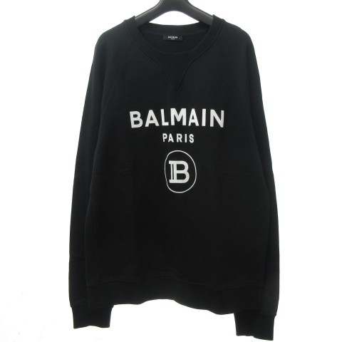 スイーツ柄 ブルー バルマン BALMAIN ロゴ プリント トレーナー