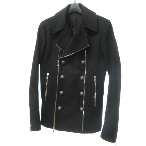 中古】バルマン BALMAIN Double Breasted Zipped Jacket Pコート