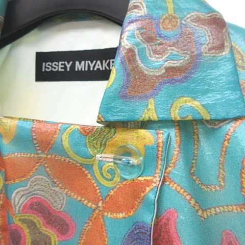 【中古】イッセイミヤケ ISSEY MIYAKE 希少 11SS アーカイブ 総柄 転写 ダブル テーラード ジャケット ブレザー 2