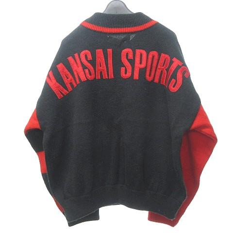 【中古】カンサイ KANSAI SPORTS ヴィンテージ バック刺繍 ニット セーター スタッズ ウール系 山本寛斎 約Lの通販は 6,800円