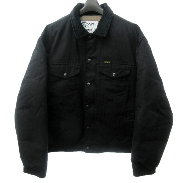 【中古】シュプリーム SUPREME × ショット SCHOTT コラボ 別注 21FW Canvas Down Trucker Jacket  ダウンジャケット M｜au PAY マーケット