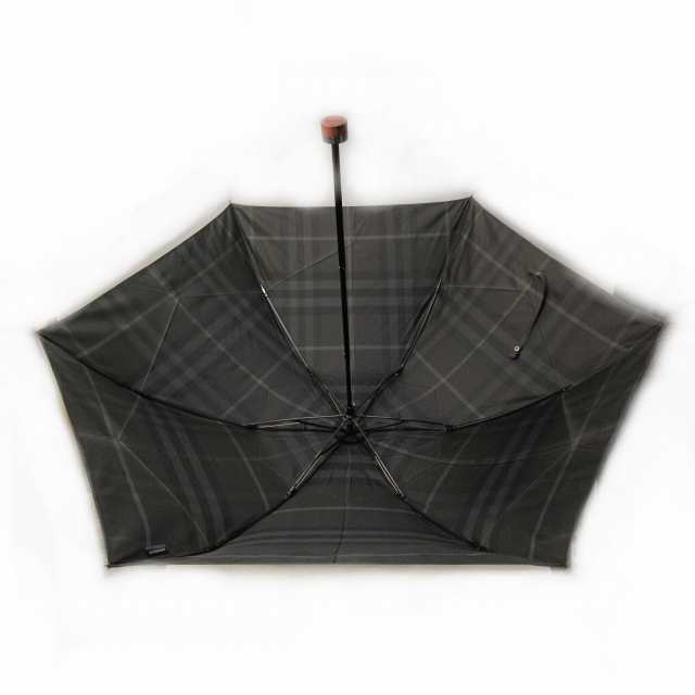 【中古】バーバリー BURBERRY 折り畳み傘 雨傘 ノバチェック ロゴ 灰 ダークグレー 系 0110 メンズ｜au PAY マーケット