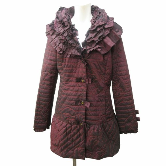 中古】ノコオーノ NOKO OHNO 美品 中綿コート ビジュー ステッチ