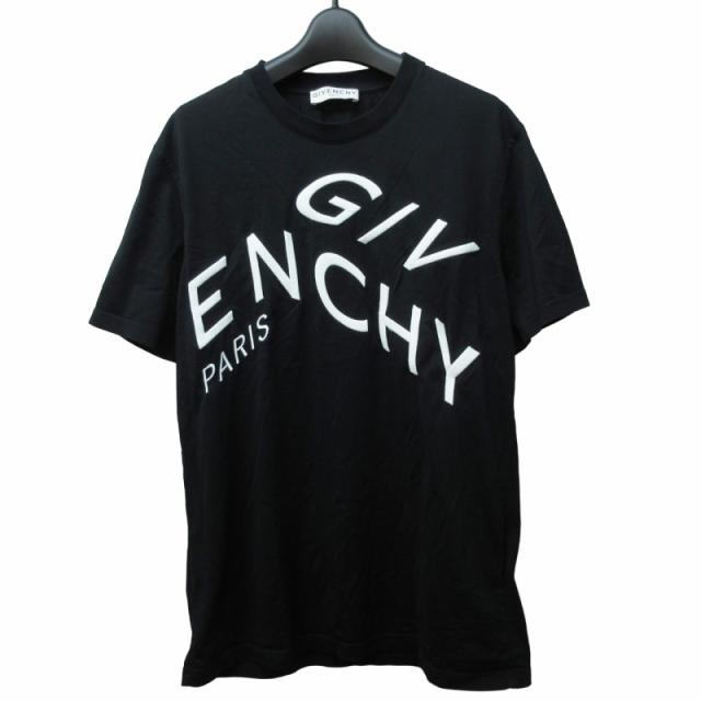 【中古】ジバンシィ GIVENCHY 21SS Tシャツ カットソー 半袖 クルーネック ロゴ 刺繍 黒 ブラック M 0513 MKS メンズの通販は