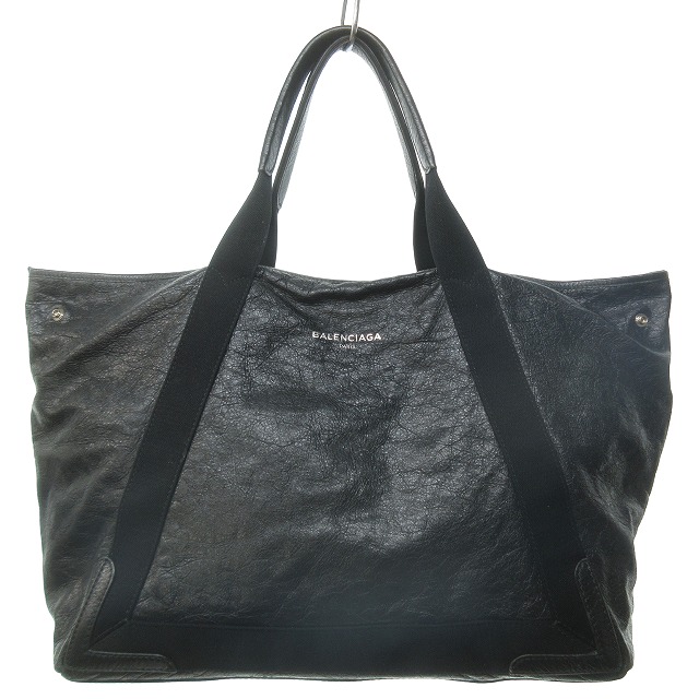 中古】バレンシアガ BALENCIAGA ネイビーカバス M