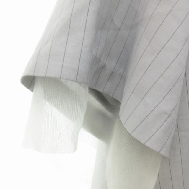 【中古】アドーア ADORE 美品 20SS ドライクールワンピース ストライプ レイヤード シアー  日本製 グレー 38 約M 中古】アドーア ADORE 美品 20SS ドライクールワンピース ストライプ