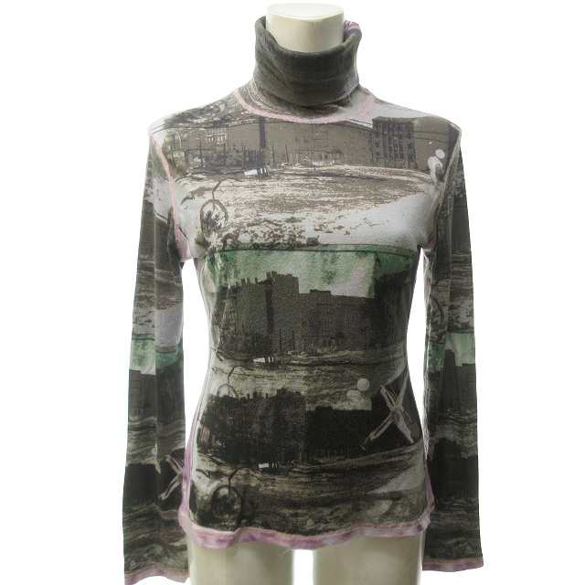 【中古】ジャンポールゴルチエ Jean Paul GAULTIER FEMME タートルネック カットソー 総柄 マルチカラー M STKの通販は 12,816円