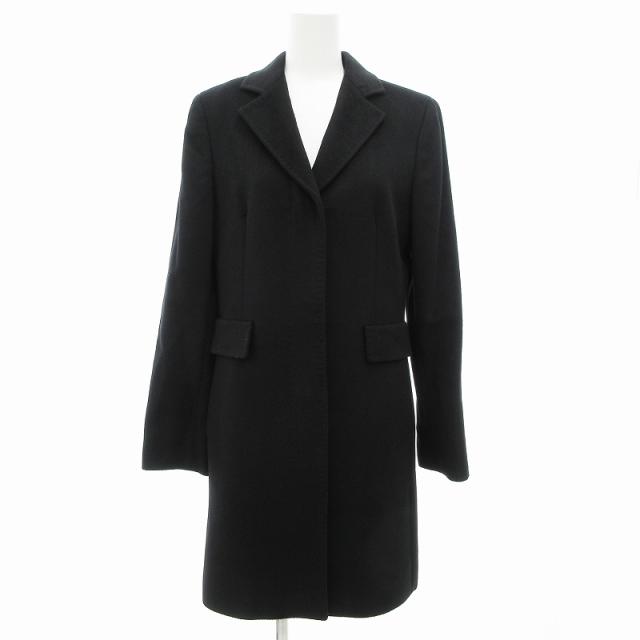 【中古】マックスマーラステュディオ Max Mara Studio 美品 チェスターコート ロング ジャケット ウール 40 M 黒の通販は