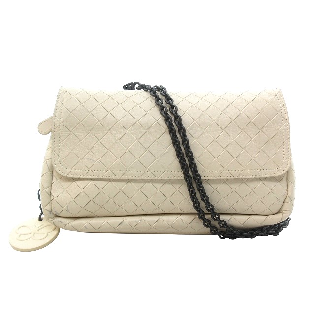 【中古】ボッテガヴェネタ イントレッチオミラージュ チェーン ショルダーバッグ ミニバッグ ロゴチャーム レザーの通販は