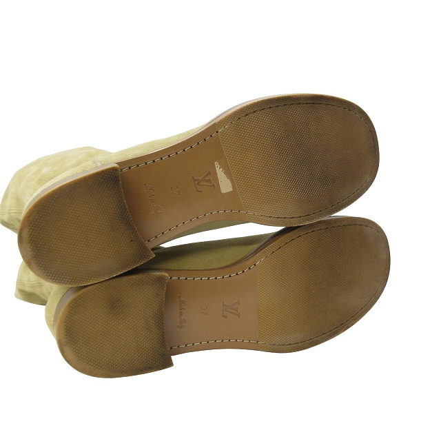 【中古】ルイヴィトン LOUIS VUITTON ムートン ロングブーツ モノグラムロゴ パンチングレザー 37 約23.5cm IBO59の通販は