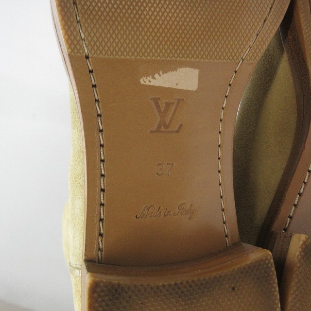 【中古】ルイヴィトン LOUIS VUITTON ムートン ロングブーツ モノグラムロゴ パンチングレザー 37 約23.5cm IBO59の通販は