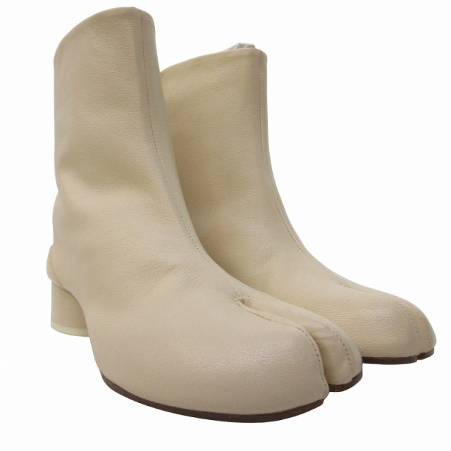 【中古】未使用品 メゾンマルジェラ 22 23SS TABI BOOTS タビブーツ 3cmヒール クリーム 36 約23cm S58WU0273の通販は