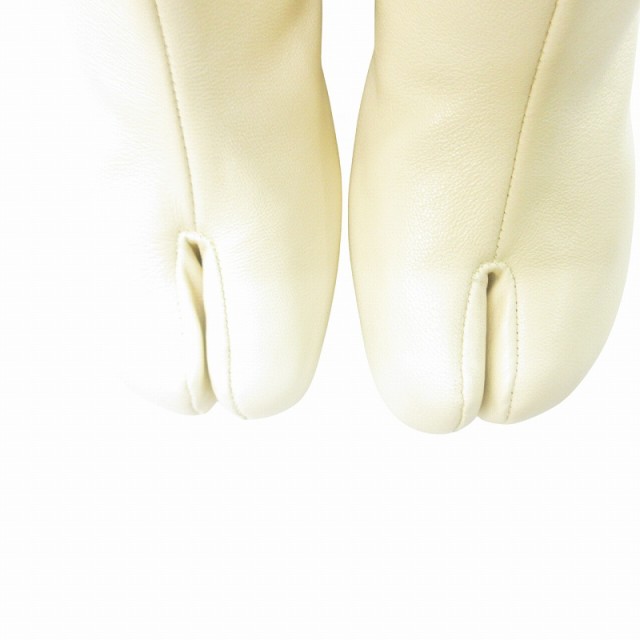 【中古】未使用品 メゾンマルジェラ 22 23SS TABI BOOTS タビブーツ 3cmヒール クリーム 36 約23cm S58WU0273の通販は