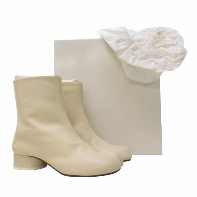 【中古】未使用品 メゾンマルジェラ 22 23SS TABI BOOTS タビブーツ 3cmヒール クリーム 36 約23cm S58WU0273の通販は