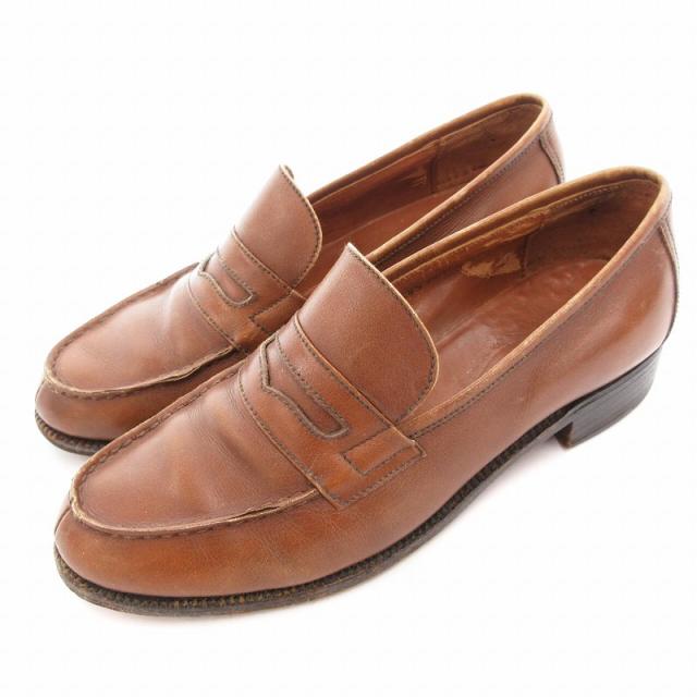 【中古】ジェイエムウエストン J.M.WESTON 180シグネチャー コインローファー 本革 レザー 3C 22cm 茶 ブラウン IBO61の通販は