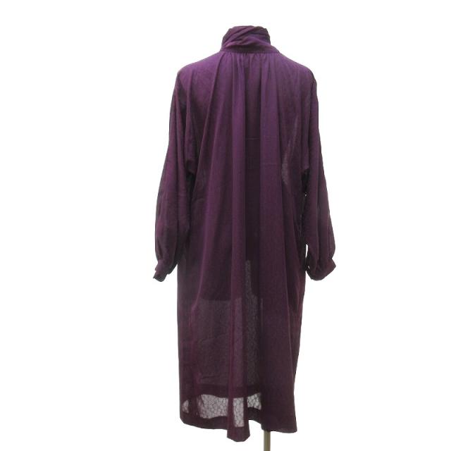 【中古】コムデギャルソン 70s アーカイブ 最初期 総柄ジャカード ボウタイワンピース ドレス 紫 パープル F IBO61 中古】コムデギャルソン 70s アーカイブ 最初期 総柄ジャカード