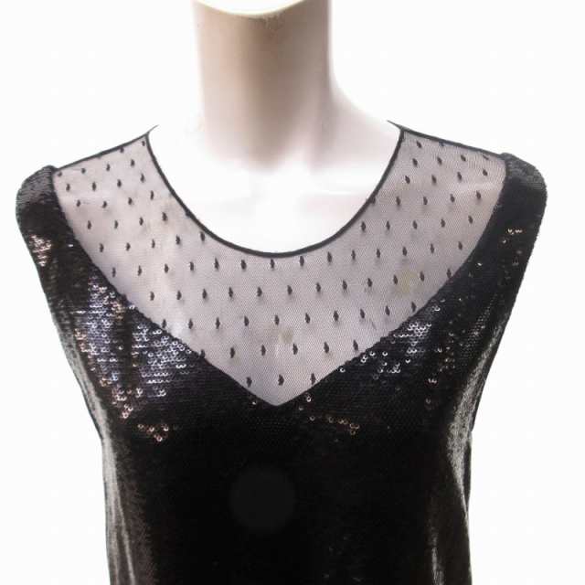 【中古】未使用品 エンポリオアルマーニ EMPORIO ARMANI タグ付 スパンコール ワンピース スカート 40 約M IBO65の通販は