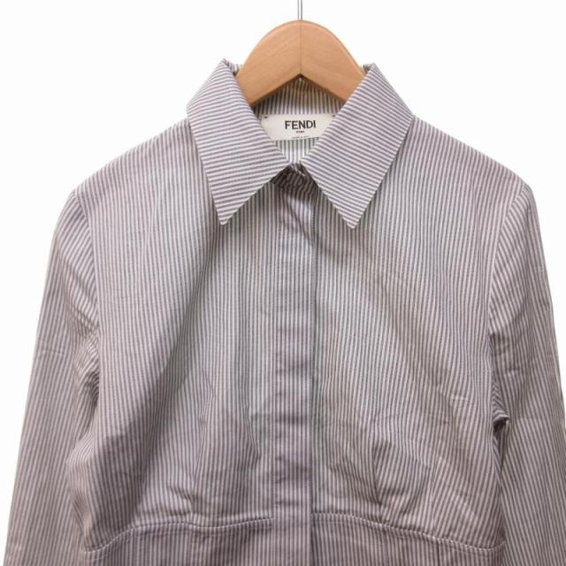中古】フェンディ FENDI CAMICIA SHIRT ストライプシャツ ブラウス