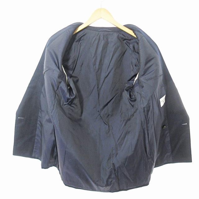 【中古】ルチアーノバルベラ LUCIANO BARBERA 美品 セットアップ ダブル スーツ ストライプ ウール 46 紺 ネイビー その他フォーマルスーツ（礼服）