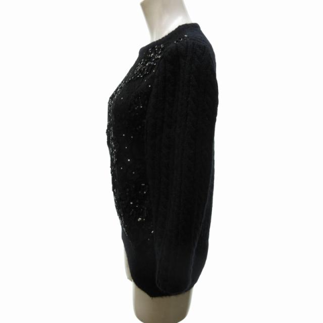 【中古】クリスチャンディオール Christian Dior 美品 スパンコール ニット セーター ウール 黒 ブラック M IBO67 中古】クリスチャンディオール Christian Dior 美品 スパンコール