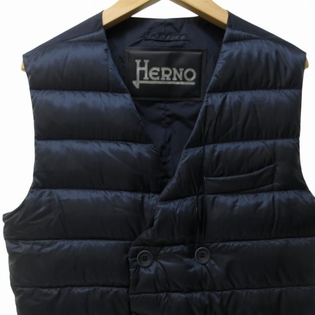 HERNO ヘルノ ダウンベスト ダブルブレスト ダウンジレ ネイビー 48