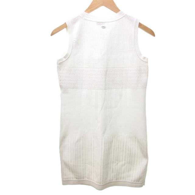 中古】シャネル CHANEL ノースリーブ ニットワンピース ひざ丈 中古】シャネル CHANEL ノースリーブ ニットワンピース ひざ丈