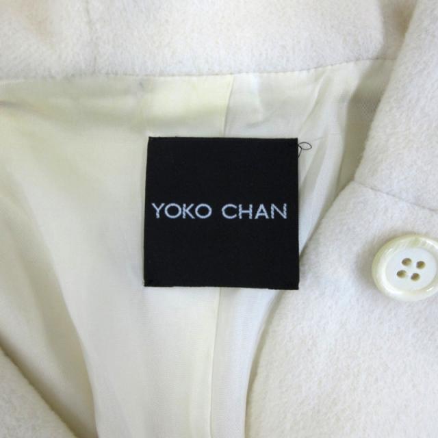 【中古】ヨーコチャン YOKO CHAN 美品 アンゴラウール プリーツギャザーフード デザインコート ジャケット 白 約M 中古】ヨーコチャン YOKO CHAN 美品 アンゴラウール プリーツギャザー