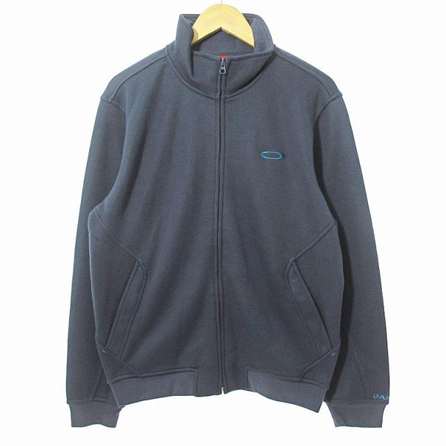 【中古】未使用品 オークリー OAKLEY タグ付き 赤タグ ヴィンテージ ジップアップ ジャケット ロゴ刺繍 M 紺
