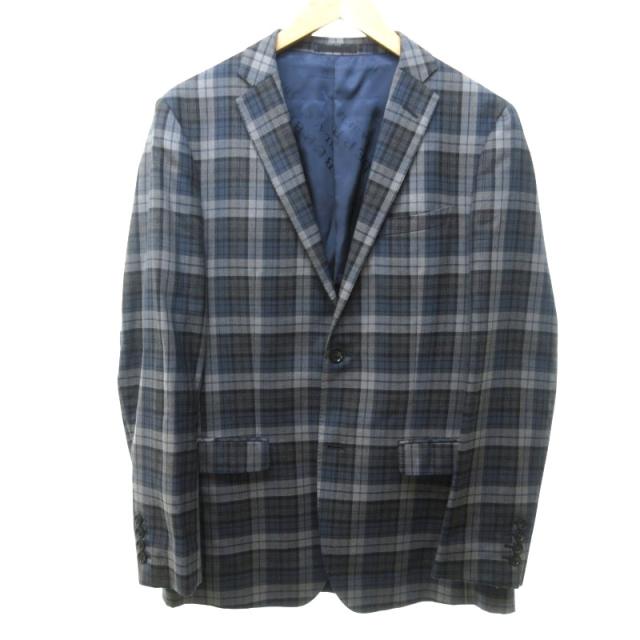 バーバリーブラックレーベル テーラードジャケット グレー バーバリー ブラックレーベルBURBERRY BLACK LABEL 裏チェック