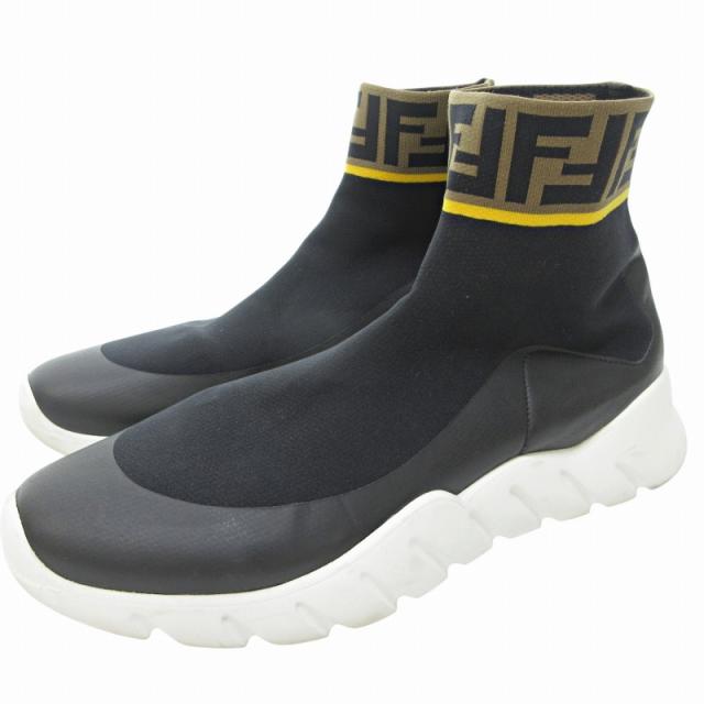 FENDI ズッカ柄 ニット ブーツ 希少 FENDI FFモチーフ ズッカ柄 ニット