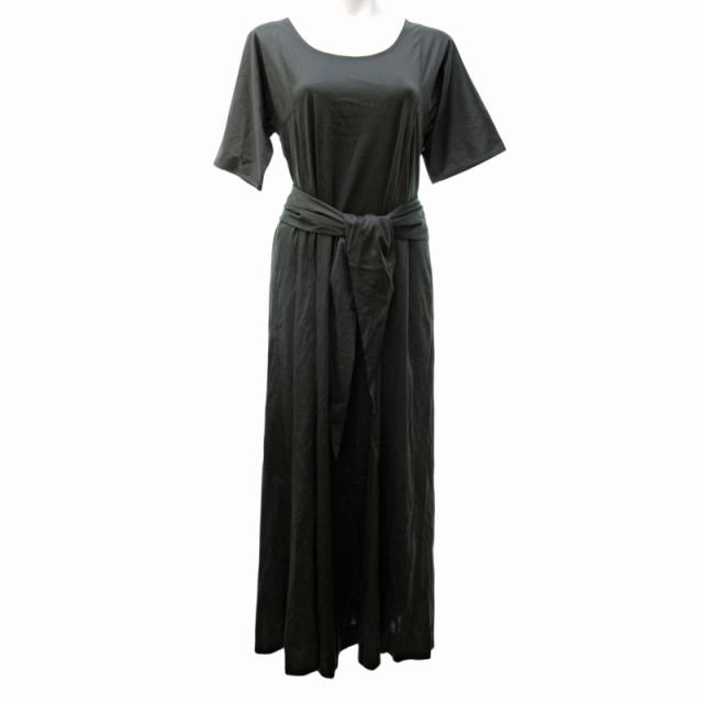 【中古】未使用品 ルメール LEMAIRE タグ付 19SS SHORT SLEEVE DRESS ロングミモレ ワンピース 緑 カーキグリーン XS