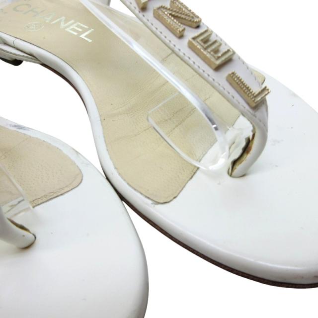 中古】シャネル CHANEL ロゴビジュー トングサンダル ストラップ 中古】シャネル CHANEL ロゴビジュー トングサンダル ストラップ