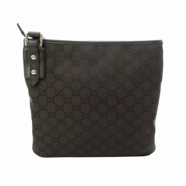 中古】グッチ GUCCI GG ナイロンショルダーバッグ 総柄 チャーム付き