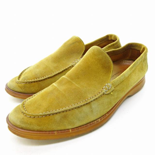 【中古】ロロピアーナ Loro Piana スエード スリッポン ローファー シューズ イタリア製 黄 イエロー 42 約26.5cm