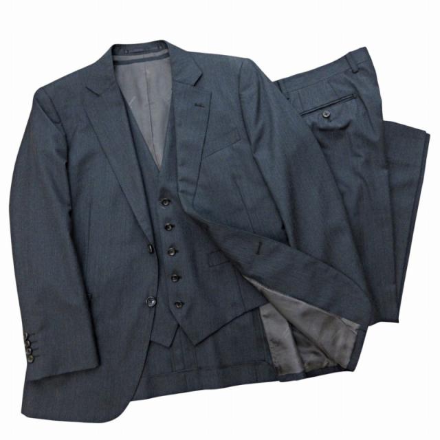 【中古】エルメネジルドゼニア Ermenegildo Zegna 美品 近年 3ピース スーツ ジャケット ブレザー ベスト パンツ 