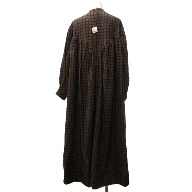【中古】未使用品 ライト WRYHT タグ付き 21AW PLEATED NIGHT DRESS シャツワンピース ロング ギャザー 茶 2 約M 中古】未使用品 ライト WRYHT タグ付き 21AW PLEATED NIGHT DRESS