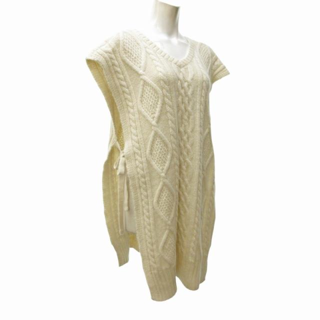 【中古】未使用品 ライト WRYHT 21AW タグ付 ケーブル ニットベスト セーター オールドジョー取扱い 212WT-KN04 白