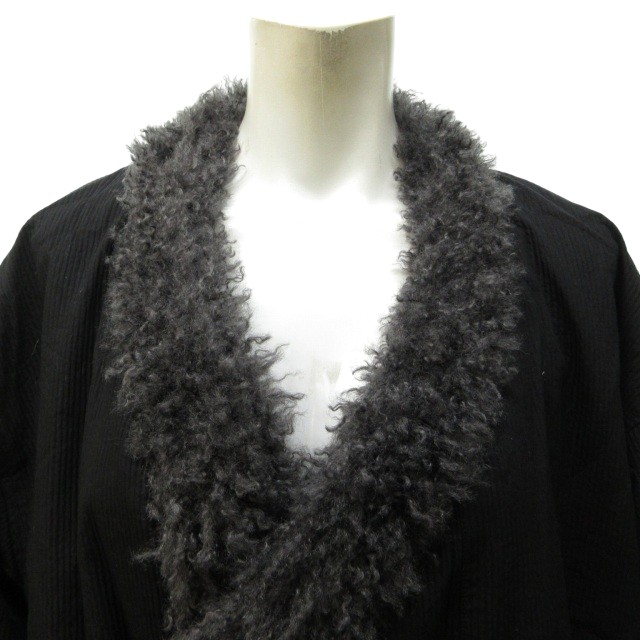 【中古】未使用品 ライト WRYHT REVERSIVLE NOMADIC WRAP COAT コート ジャケット ボア リバーシブル 黒 2 約M 中古】未使用品 ライト WRYHT REVERSIVLE NOMADIC WRAP COAT コート