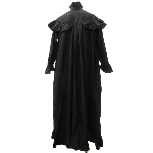 【中古】未使用品 ライト WRYHT タグ付き 24SS シャツワンピース ロング フリル ピンタック 長袖 黒 2 約M_2